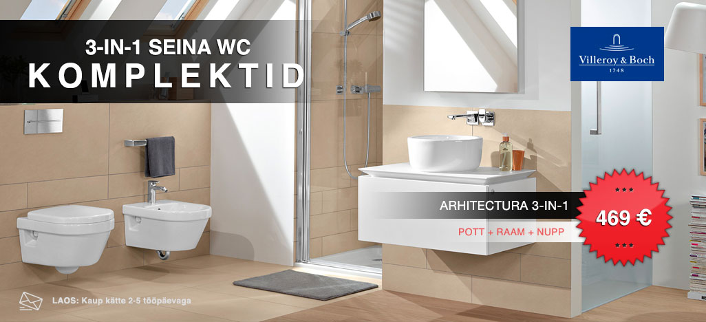Villeroy & Boch seina WC komplektid