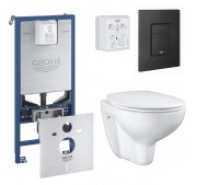 WC-komplekt Grohe Rapid SLX + Bau Ceramic + Grohe Even Phantom Black