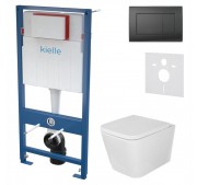 Seinasisese WC-raami komplekt Kielle Genesis + Arkas I + Gemini III mattmust 30505SS36