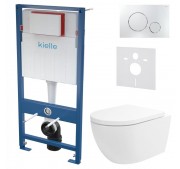 Seinasisese WC-raami komplekt Kielle Genesis + Oudee Vortex + Gemini II läikivkroom 30505SS83
