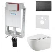 Seinasisese WC-raami komplekt Kielle Genesis + Gaia + Gemini III mattmust 30505SZ50