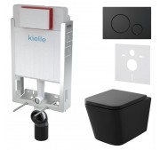 Seinasisese WC-raami komplekt Kielle Genesis + Arkas I + Gemini IV mattmust 30505SZ13