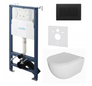 WC-komplekt Kielle Genesis New + Oudee + Gemini New III mattmust