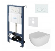 WC-komplekt Kielle Genesis New + Oudee + Gemini New I läikivvalge