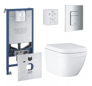 WC-komplekt Grohe Rapid SLX + Euro Ceramic + Grohe Skate Cosmopolitan kroom