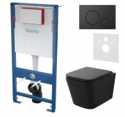 Seinasisese WC-raami komplekt Kielle Genesis + Arkas I + Gemini IV mattmust 30505SS13