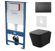 Seinasisese WC-raami komplekt Kielle Genesis + Arkas I + Gemini III mattmust 30505SS14