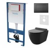 Seinasisese WC-raami komplekt Kielle Genesis + Gaia + Gemini III mattmust 30505SS12