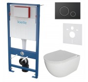 Seinasisese WC-raami komplekt Kielle Genesis + Oudee + Gemini II mattmust 30505SS22