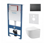 Seinasisese WC-raami komplekt Kielle Genesis + Gaia Compact + Gemini III mattmust 30505SS57