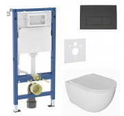 WC-komplekt Geberit Duofix + Kielle Oudee Slim + Delta50 mattmust
