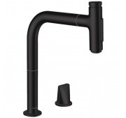 Köögisegisti Hansgrohe Metris Select M71 200 mattmust väljatõmmatava käsidušiga