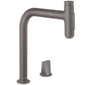 Köögisegisti Hansgrohe Metris Select M71 200 harjatud must väljatõmmatava käsidušiga
