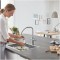 Köögisegisti Grohe Blue Home L väljatõmmatava käsidušiga Supersteel + veefilter + jahuti + gaasiballoon