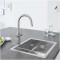 Köögisegisti Grohe Blue Home C Supersteel väljatõmmatava käsidušiga + veefilter + jahuti + gaasiballoon